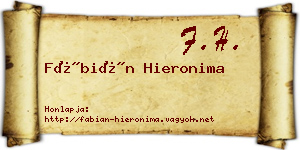 Fábián Hieronima névjegykártya