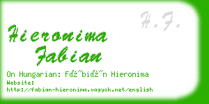 hieronima fabian business card